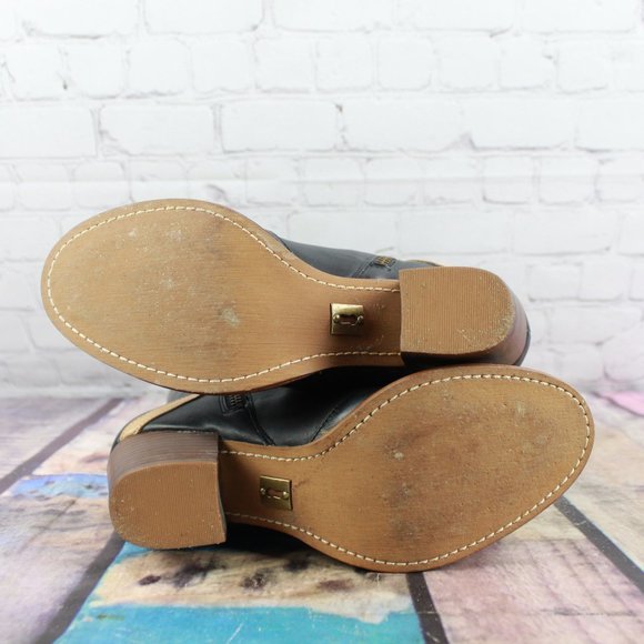 Schuler & Sons Philadelphia Black Leather Tall Zip Heeled Boots 7.5 M - Picture 11 of 11